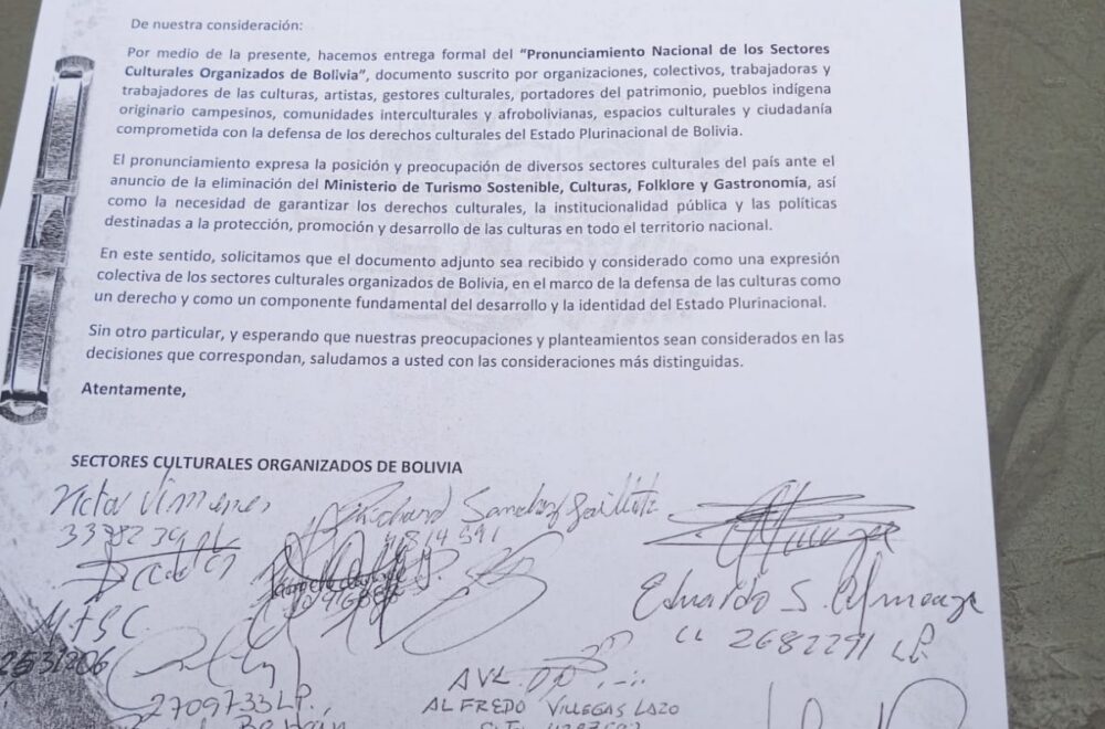 Cultura y Turismo en Potosí: Sector en Emergencia por la Defensa del Ministerio de Culturas