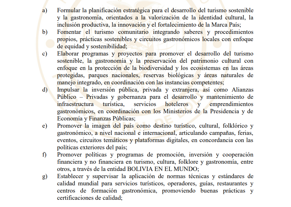 Transformación del Ministerio de Turismo en Viceministerio