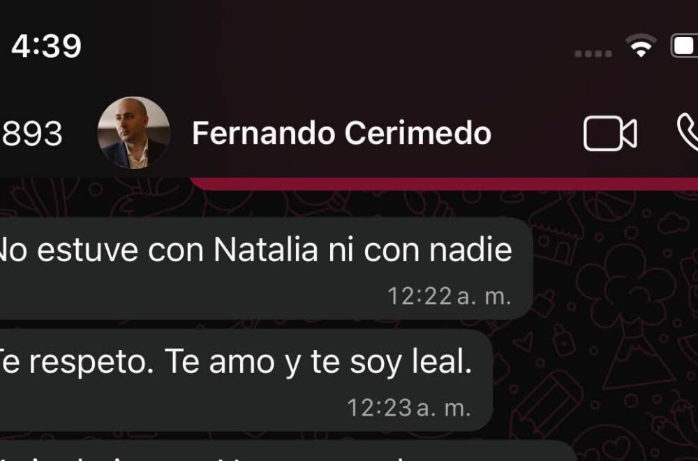 Nadia Beller contrarresta a Cerimedo con evidencia de chats privados