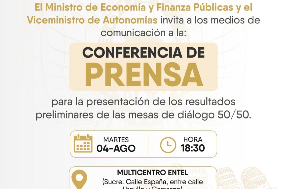 Resultados iniciales de las mesas de diálogo 50/50 serán presentados por el Ministerio de Economía