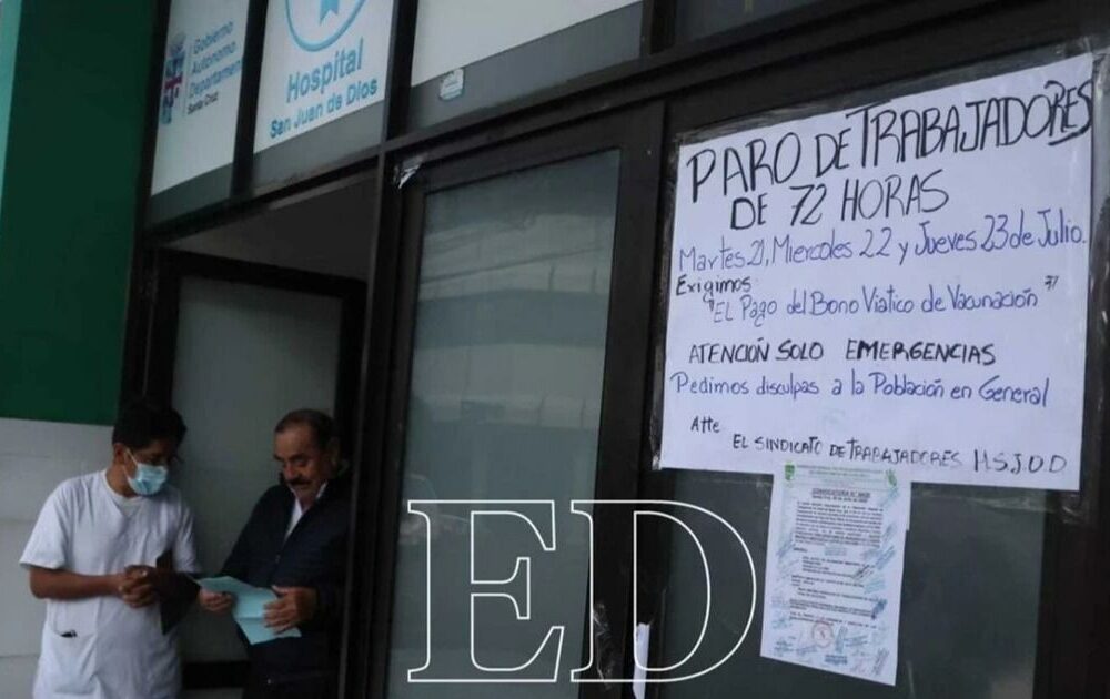 Paro de 24 horas en hospitales por reclamos salariales y bono de vacunación