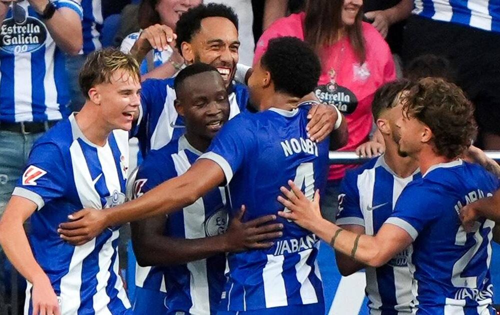 El regreso del Deportivo La Coruña a LaLiga: Aubameyang marca en el empate