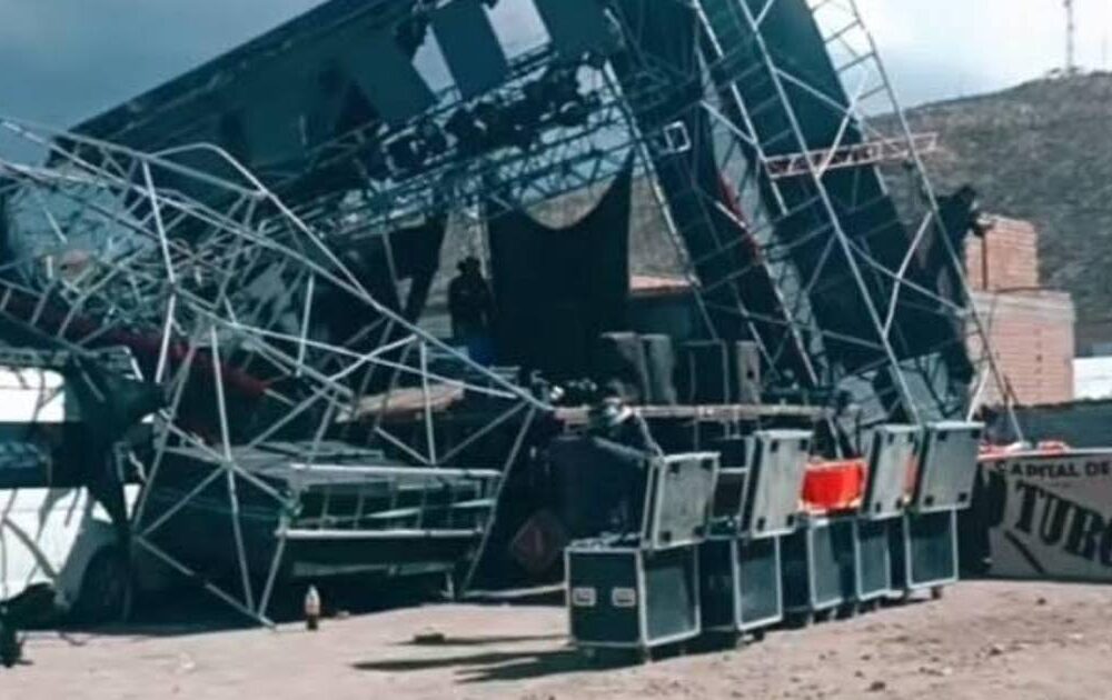 Vientos intensos causan el colapso de un escenario en la Fexpo CAM-Turco 2026
