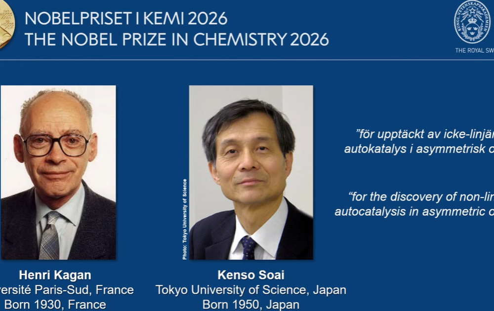 Henri Kagan y Kenso Soai, galardonados con el Nobel de Química 2026