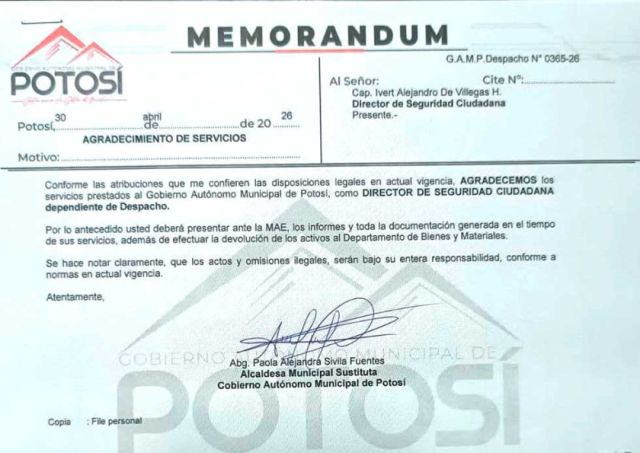 Renuncia de Sivila expone presiones en el Gobierno Municipal de Potosí